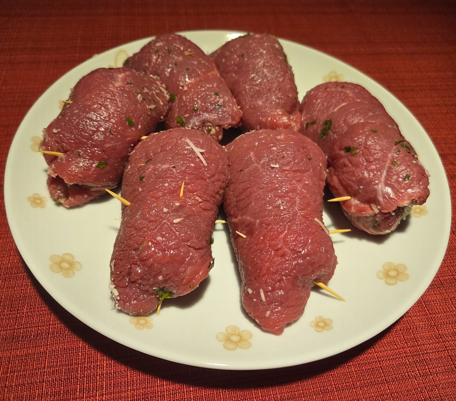 Braciole ready for cooking