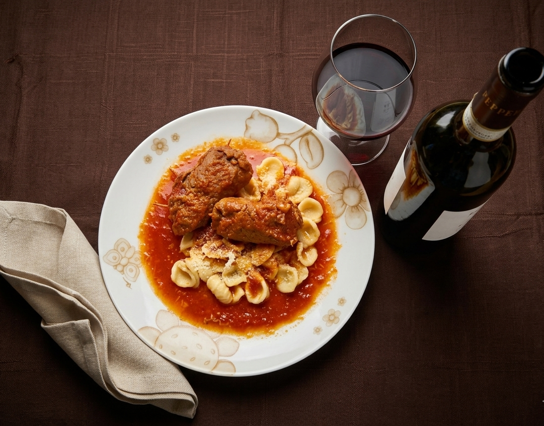 Orecchiette with Beef Braciole Ragu